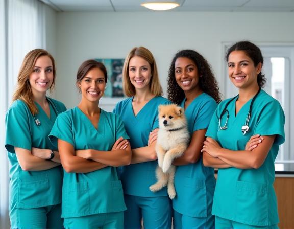 L'équipe de professionnels de la santé animale de LumiVet Care à Lyon